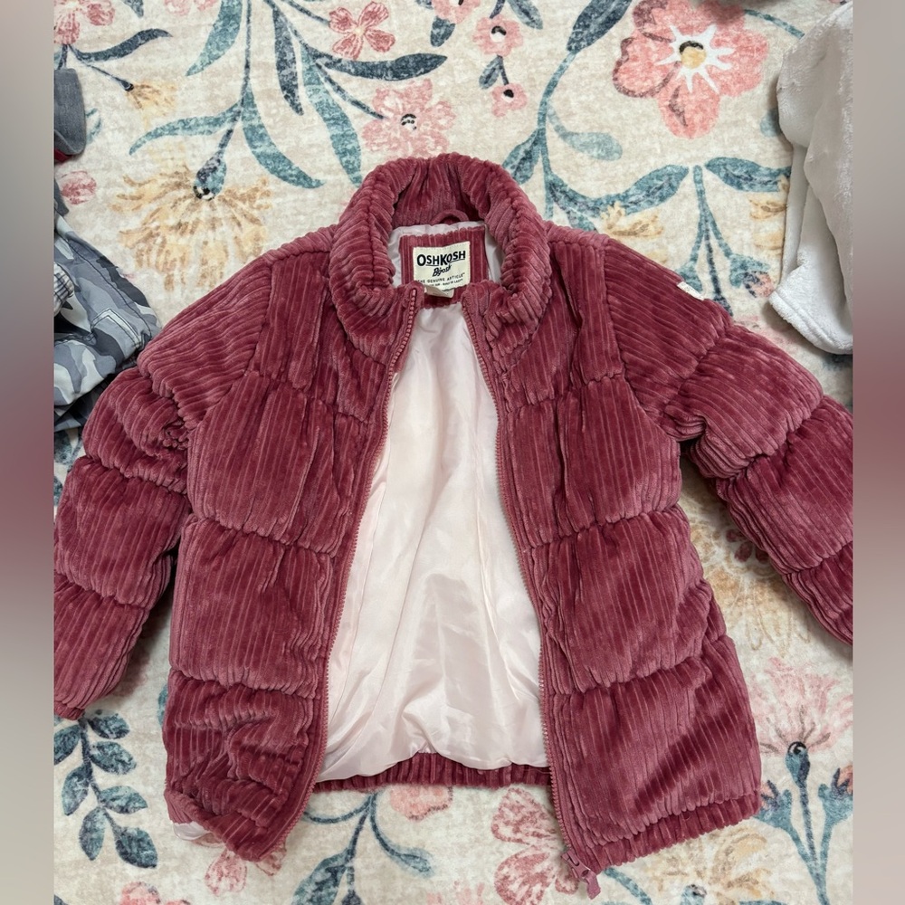 OshKosh B'gosh Mauve Corduroy Puffer Jacket